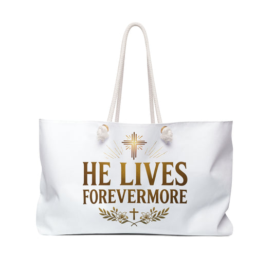 He Lives Forevermore Weekender Bag – Christian Easter Religious Travel Tote