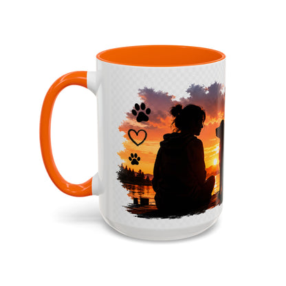 Dog Lover Coffee Mug - "A True Friend Leaves Paw Prints on Your Heart" Accent Mug (11/15oz)