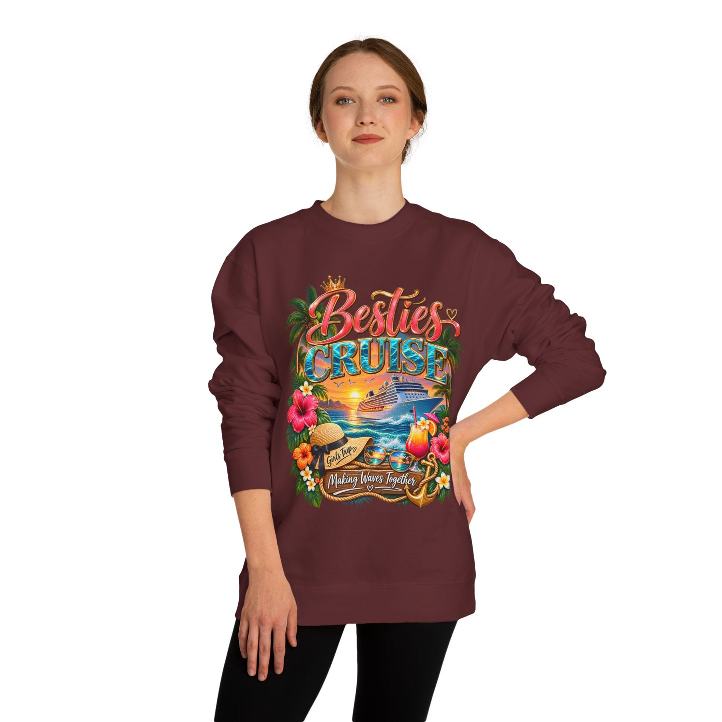 Besties Cruise Sweatshirt — Friends Tropical Vacation Pullover