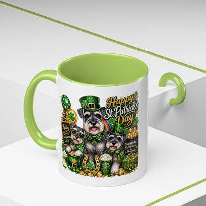 St. Patrick’s Day Dog Coffee Mug — Happy St. Patrick’s Day Accent Mug (11/15oz)