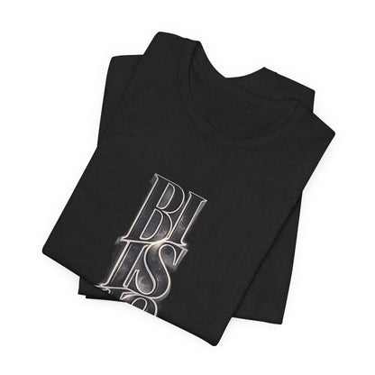 Bishop Vertical Script Tee — Vintage Gothic Lettering T-Shirt