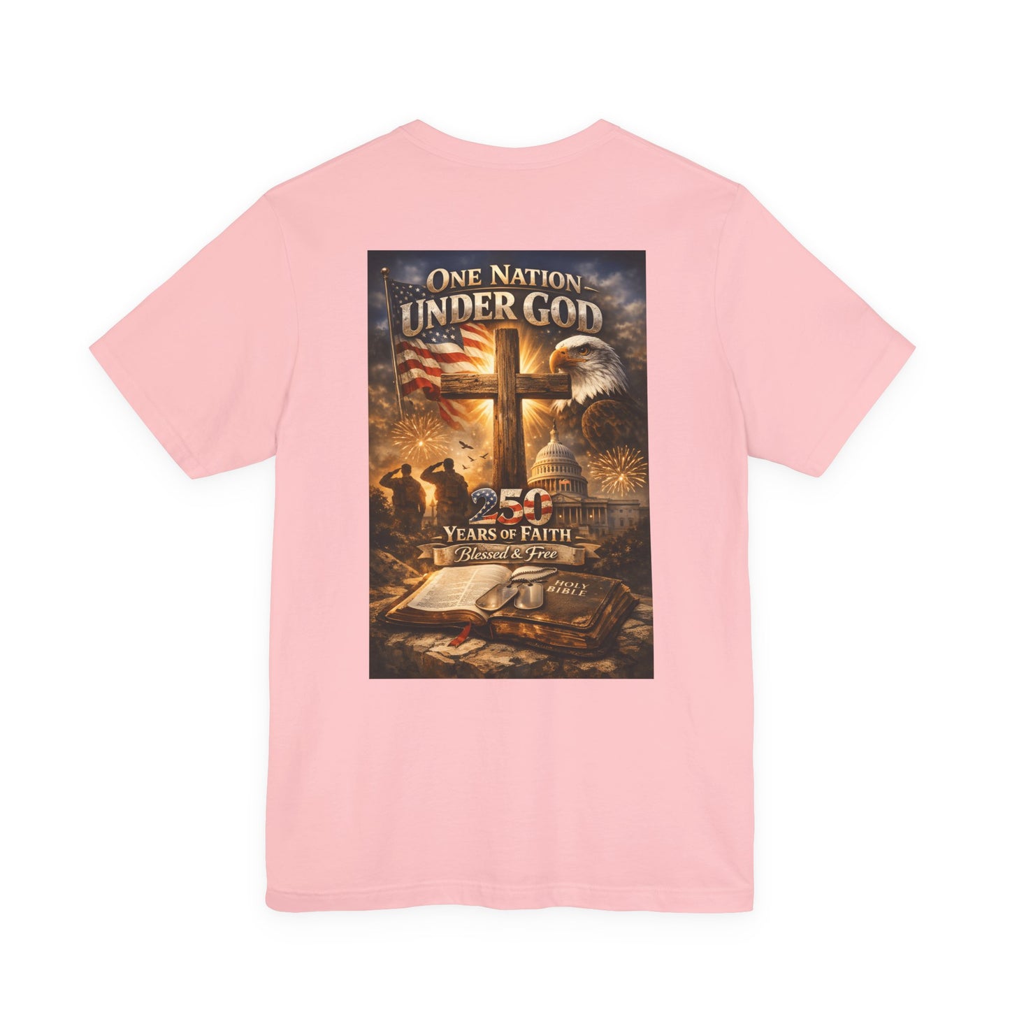 One Nation Under God T-Shirt — 250 Years of Faith Patriotic Christian Tee