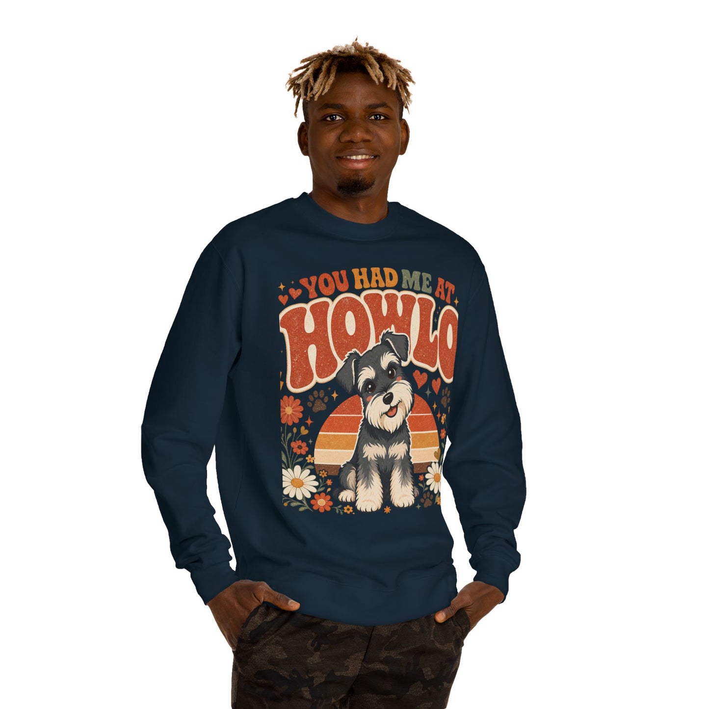 You Had Me At Howl'o Crewneck Sweatshirt — Cute Puppy Retro Dog Lover Pullover