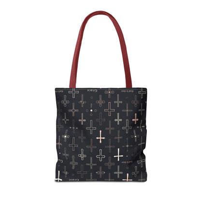 Cross Pattern Tote Bag — Faith & Grace Religious All-Over Print Tote