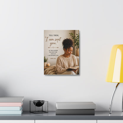 Canvas Wall Art — "I Am Sent You" John 20:21 Inspirational Christian Prayer Decor