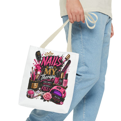 Nails Are My Therapy Tote Bag — Nail Tech Cosmetic Makeup Salon Gift