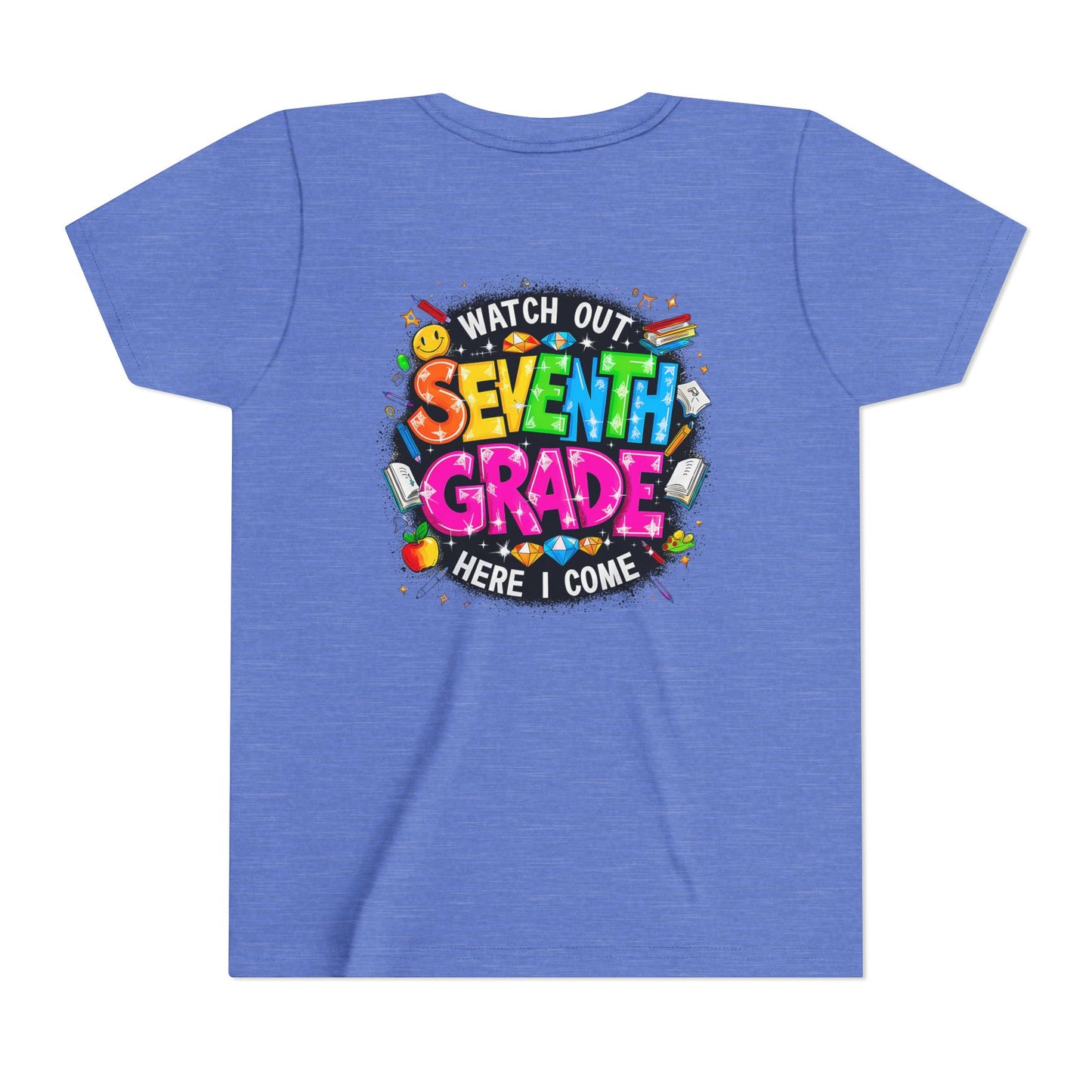Seventh Grade Kids T‑Shirt — "Watch Out Seventh Grade Here I Come" Back‑to‑School Tee