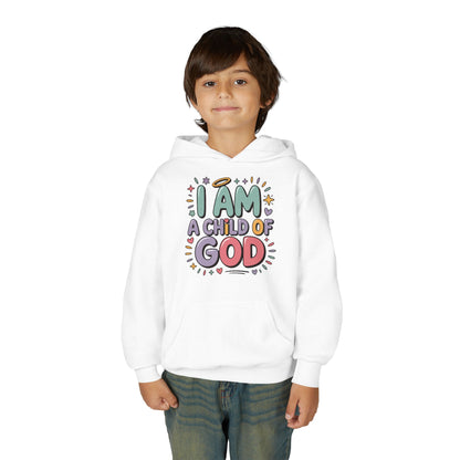 Youth Hoodie — "I Am a Child of God" Inspirational Kids Hooded Sweatshirt