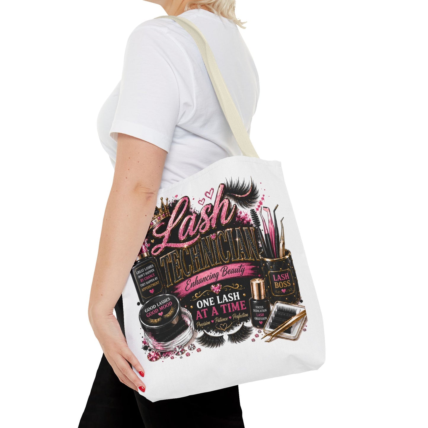 Lash Technician Tote Bag – 'One Lash at a Time' Beauty Cosmetics Canvas Tote