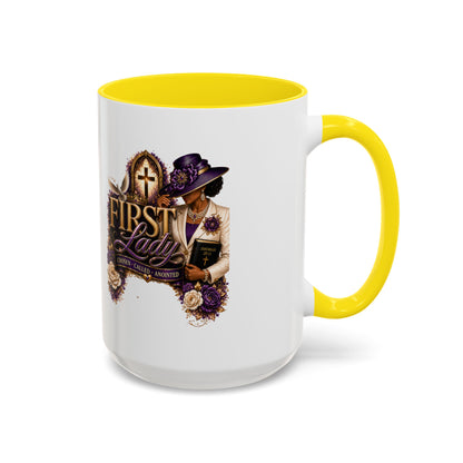 First Lady Church Coffee Mug — Elegant Purple Hat Gospel Tea Cup (11/15oz)