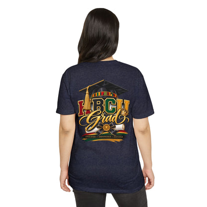 HBCU Grad T-Shirt — Black Graduation Cap & Kente Design