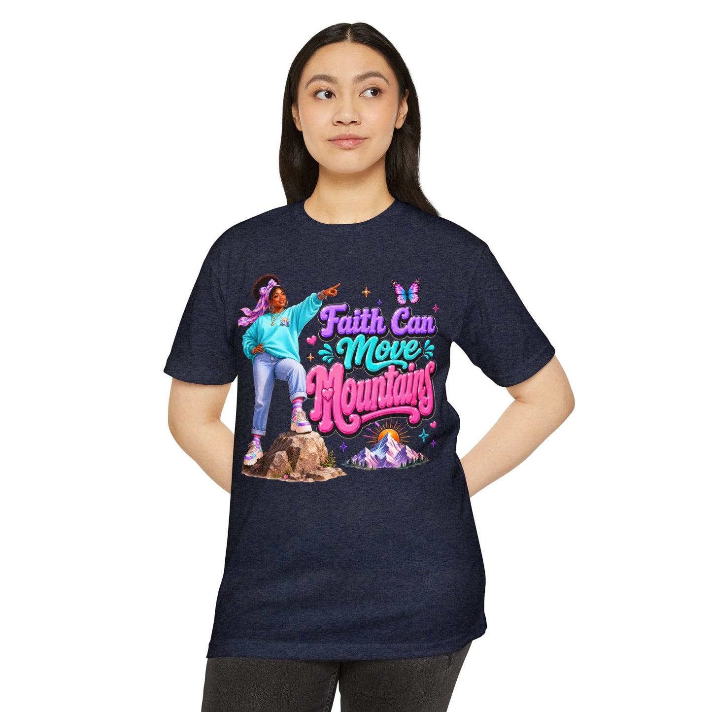 T-Shirt — Faith Can Move Mountains Inspirational Graphic Tee