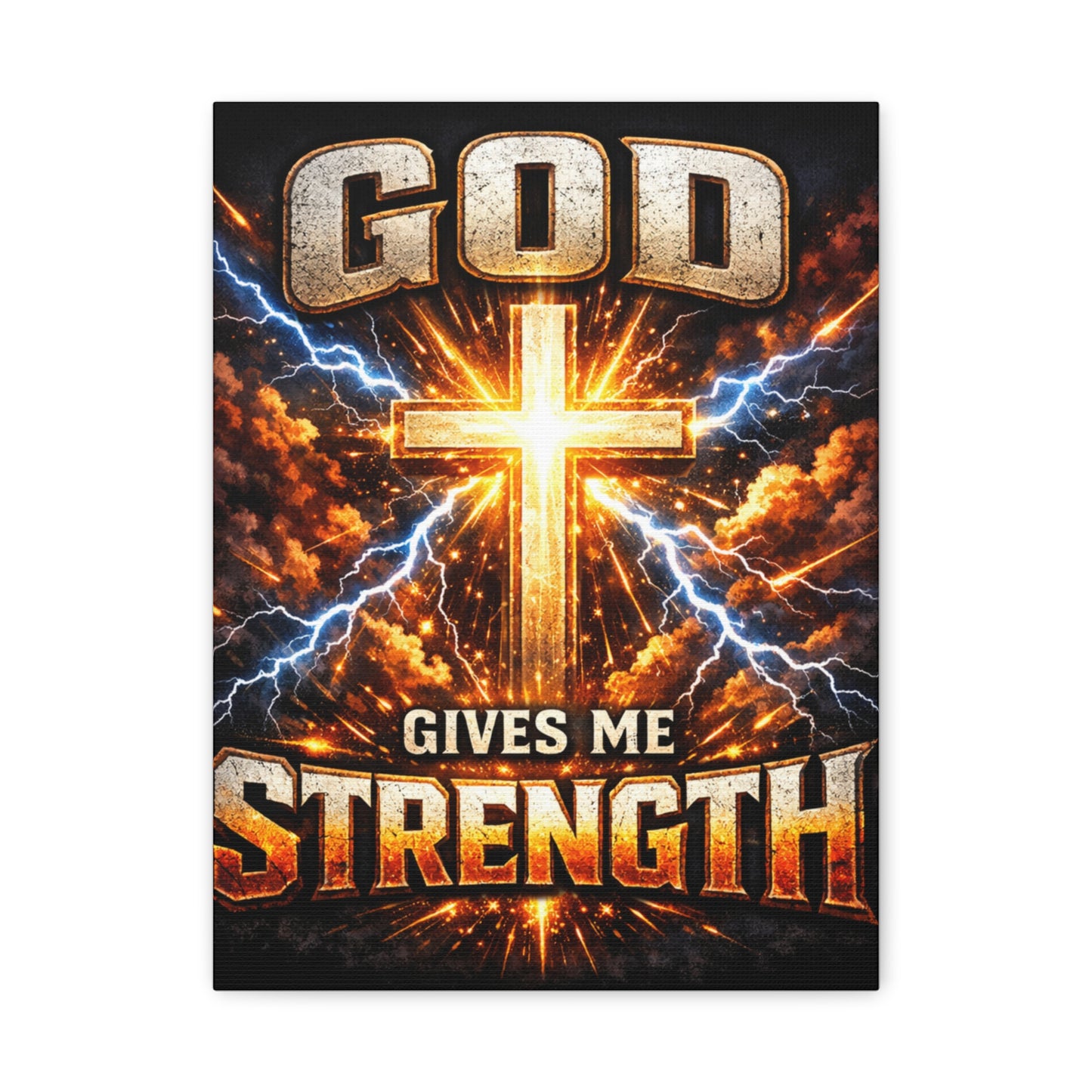 God Gives Me Strength Canvas Wall Art