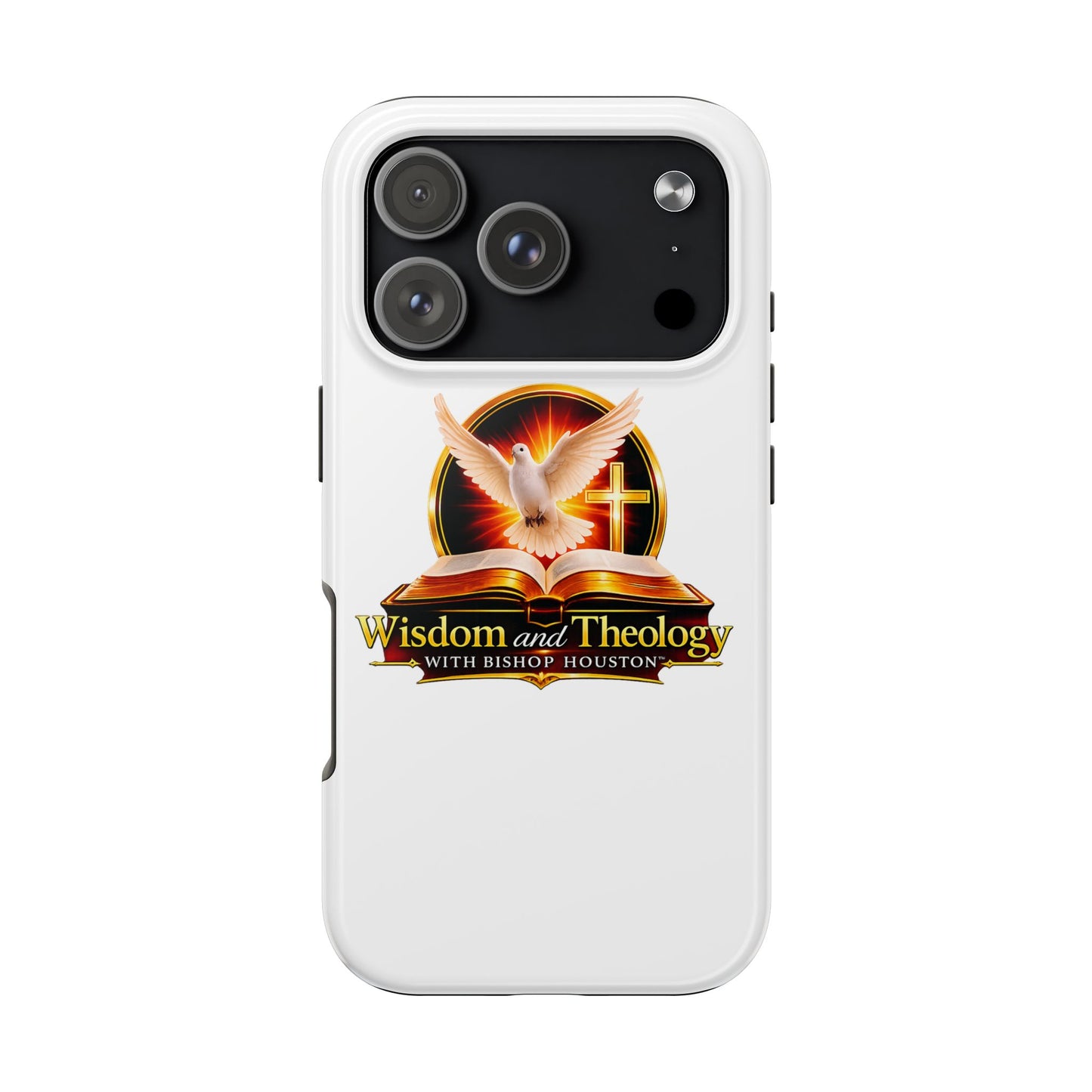 Wisdom and Theology Tough Phone Case — Christian Dove & Cross Design