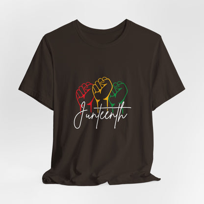Juneteenth Fist T-Shirt — Pan-African Colors Celebration Tee