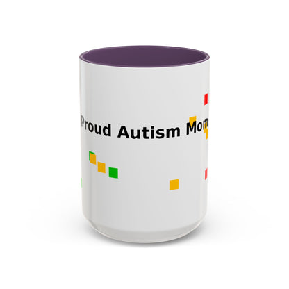 Autism Proud Mom Accent Coffee Mug – 11/15oz Color Accent
