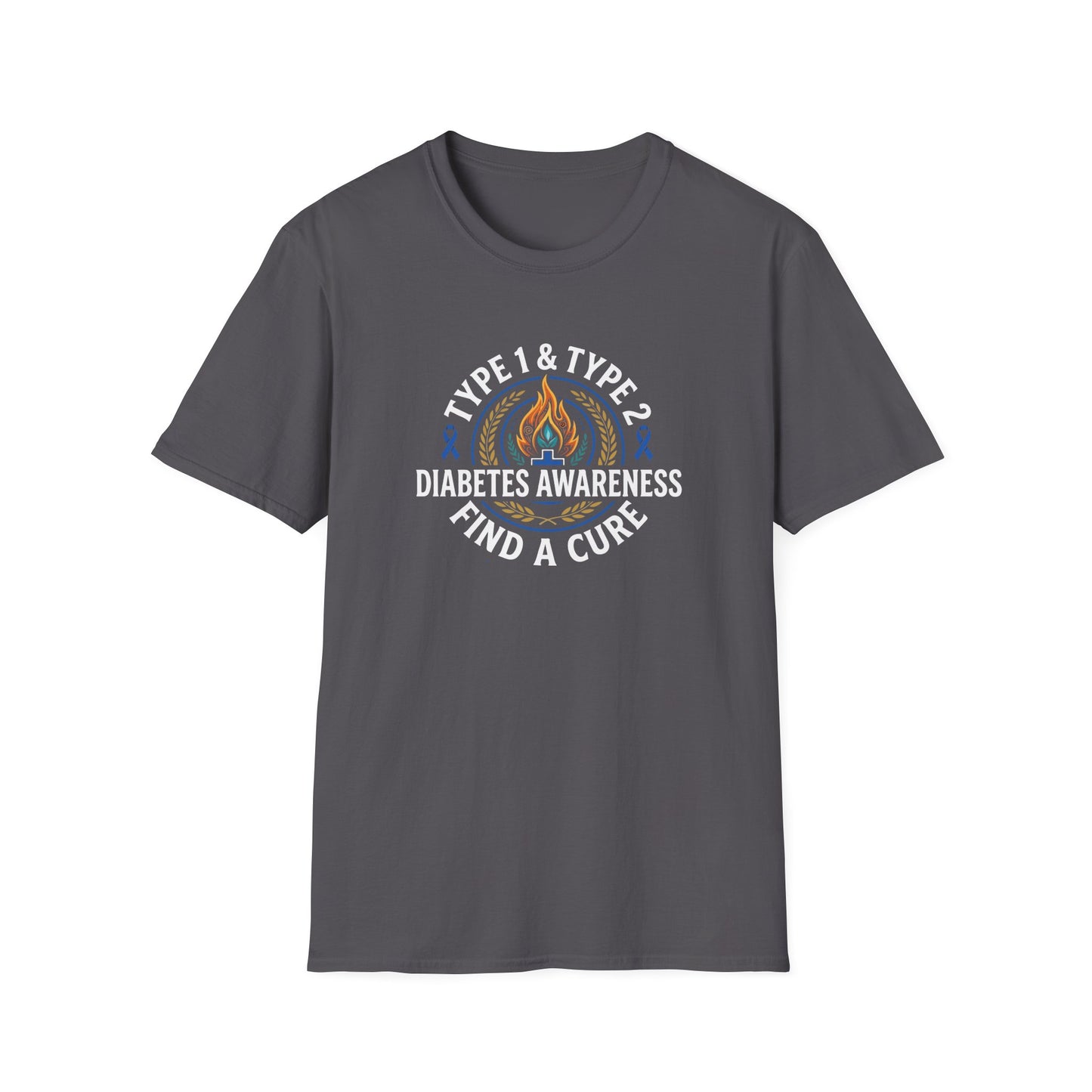 Type 1 & Type 2 Find a Cure Diabetes Awareness T-Shirt