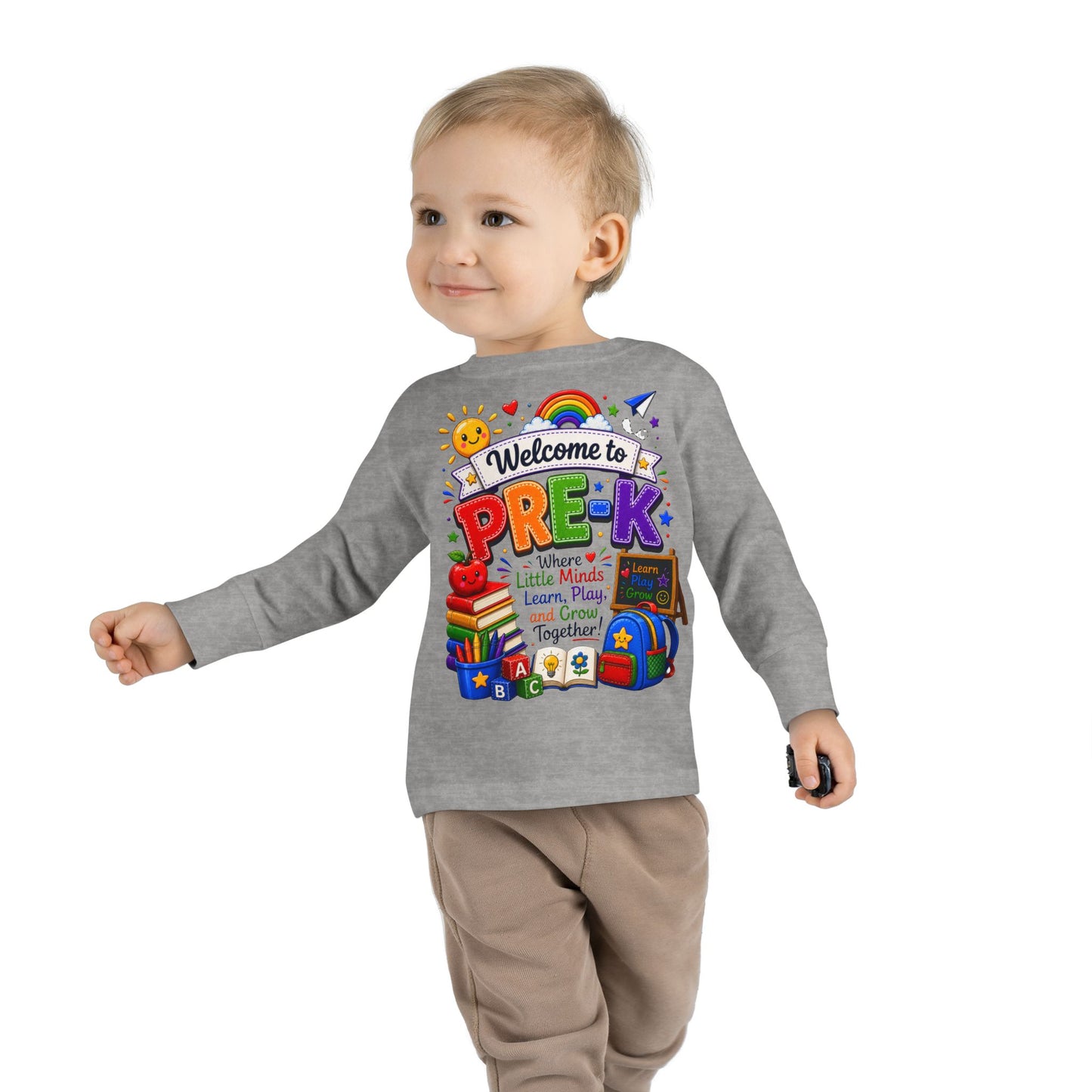 Welcome to Pre-K Toddler Long Sleeve Tee — Cute Back-to-School Preschool Shirt