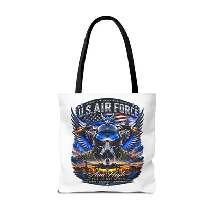 U.S. Air Force Aviator Tote Bag – 'Aim High' Military Pilot Design