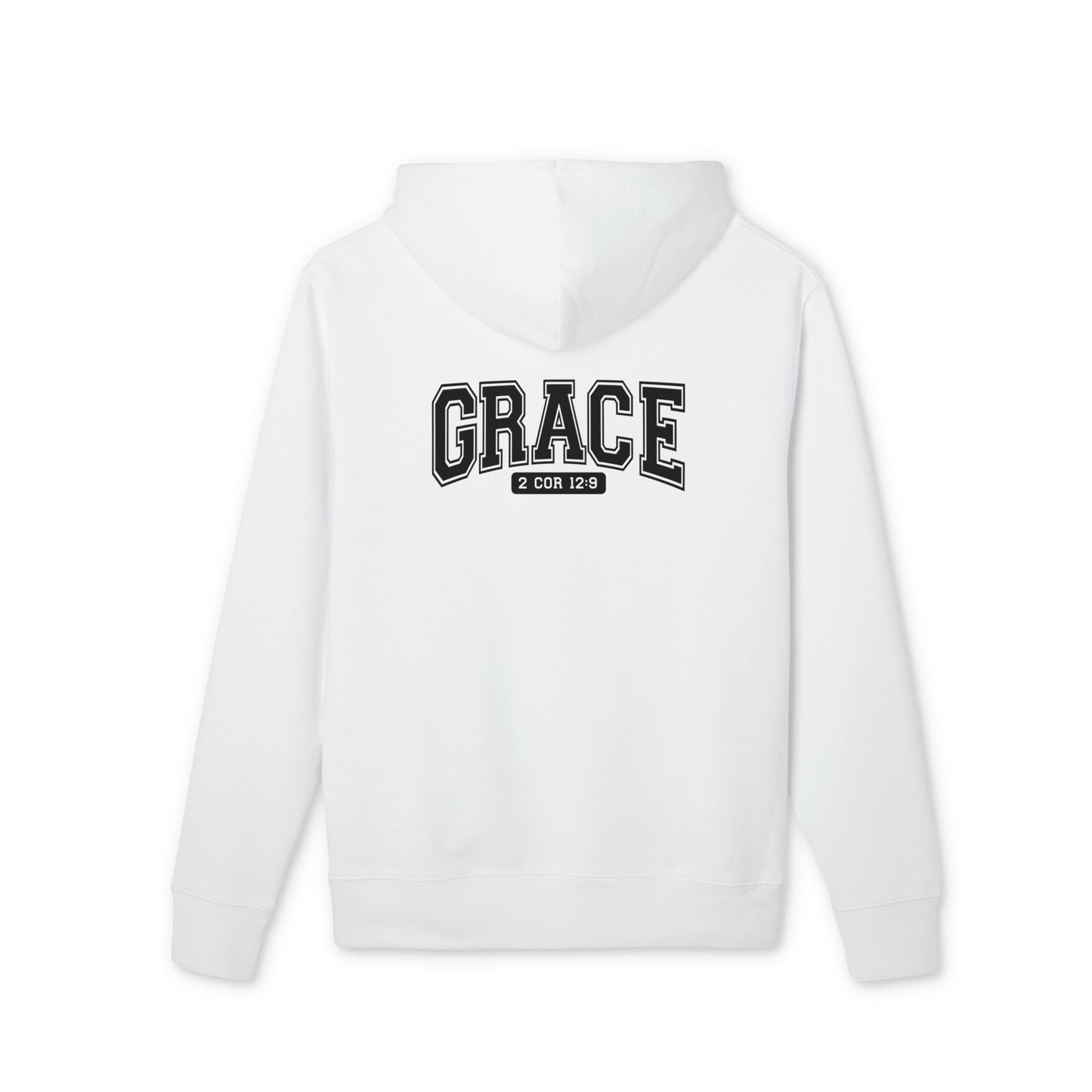 Grace Hoodie — Faith-Inspired Pullover with "Grace" Collegiate Design