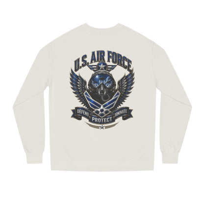 U.S. Air Force Skull Crewneck Sweatshirt — Defend Protect Dominate Tactical Pullover