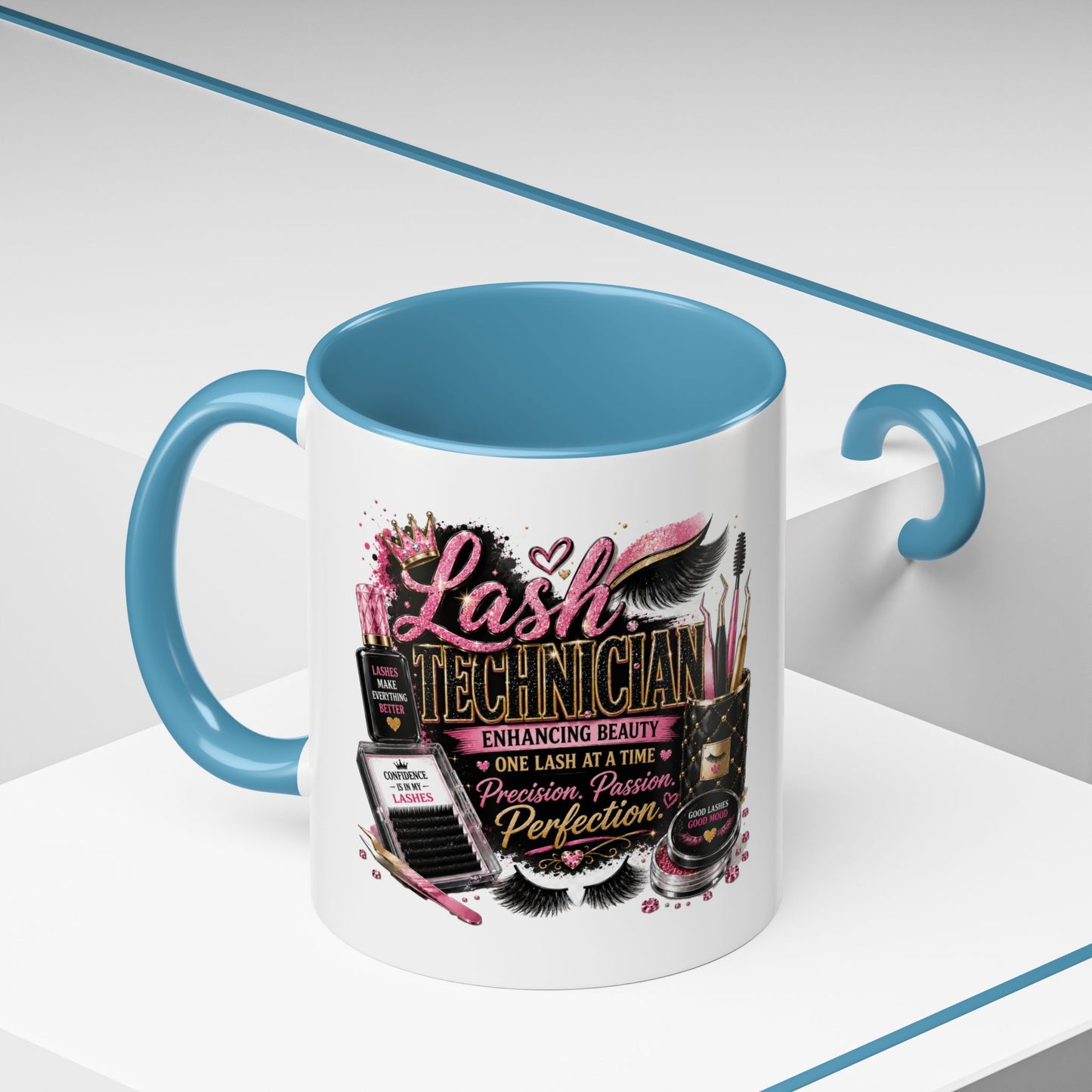 Lash Technician Coffee Mug – 'Enhancing Beauty One Lash at a Time' Accent Mug