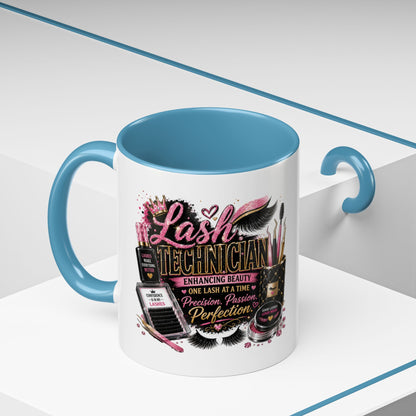 Lash Technician Coffee Mug – 'Enhancing Beauty One Lash at a Time' Accent Mug