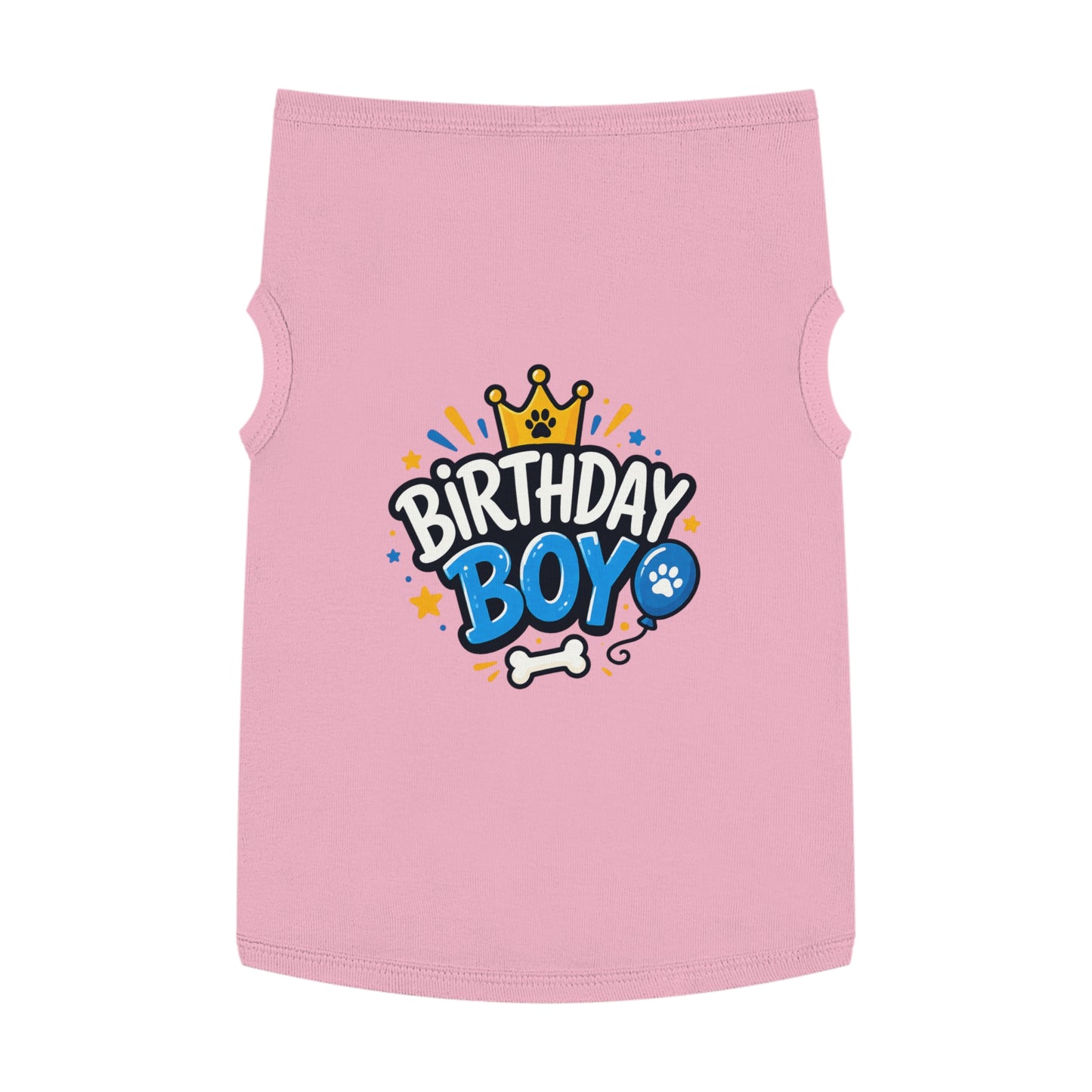 Pet Tank Top - "Birthday Boy" Paw Print Dog Birthday Shirt