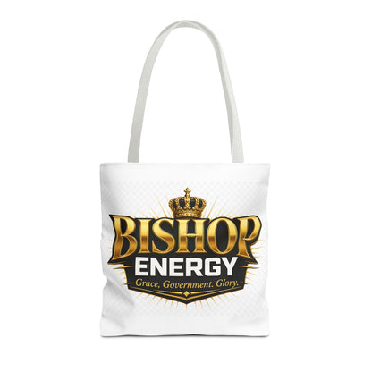 Bishop Energy Tote Bag — Gold Crown Logo Tote for Church Leaders & Faith Events