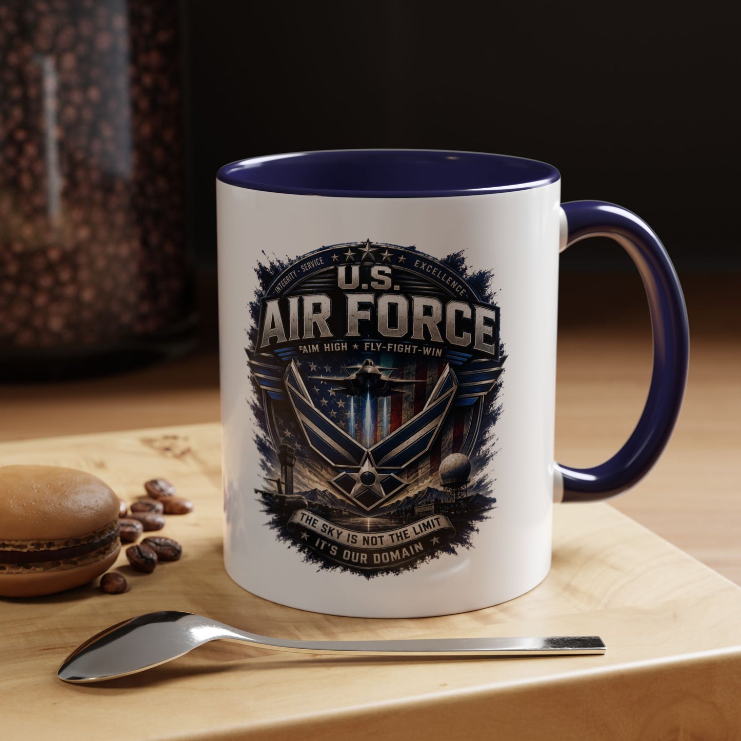 U.S. Air Force Accent Coffee Mug — Military Emblem 11/15oz