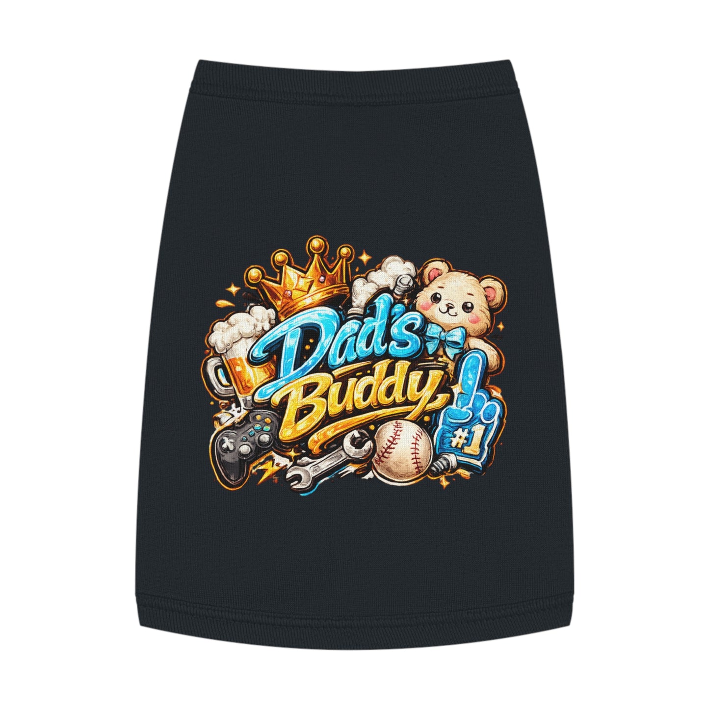 Dad's Buddy Pet Tank Top — Cute Teddy, Sports & Gamer Graphic Dog Shirt