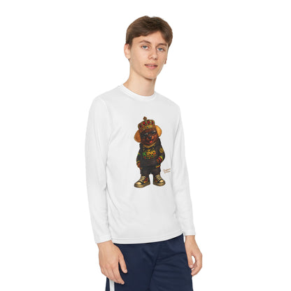 Youth Long Sleeve Tee — 'King' Bear Graphic