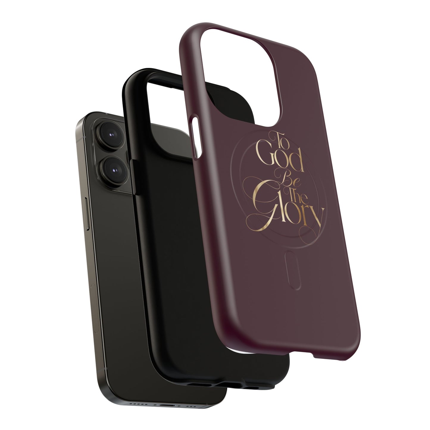 "To God Be The Glory" Tough Magnetic Phone Case — Burgundy Christian iPhone Cover