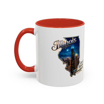 Illinois Skyline Accent Coffee Mug – City of Broad Shoulders Chicago Design (11/15oz)