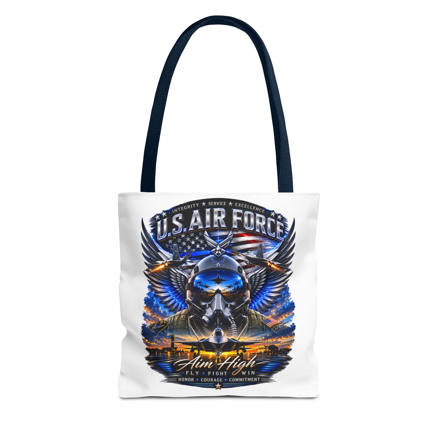 U.S. Air Force Aviator Tote Bag – 'Aim High' Military Pilot Design