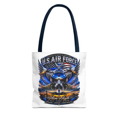 U.S. Air Force Aviator Tote Bag – 'Aim High' Military Pilot Design