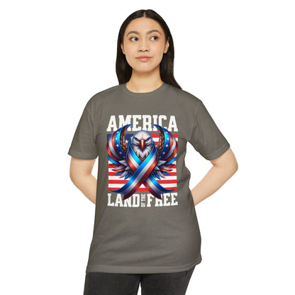 America Land of the Free Eagle Ribbon T-Shirt