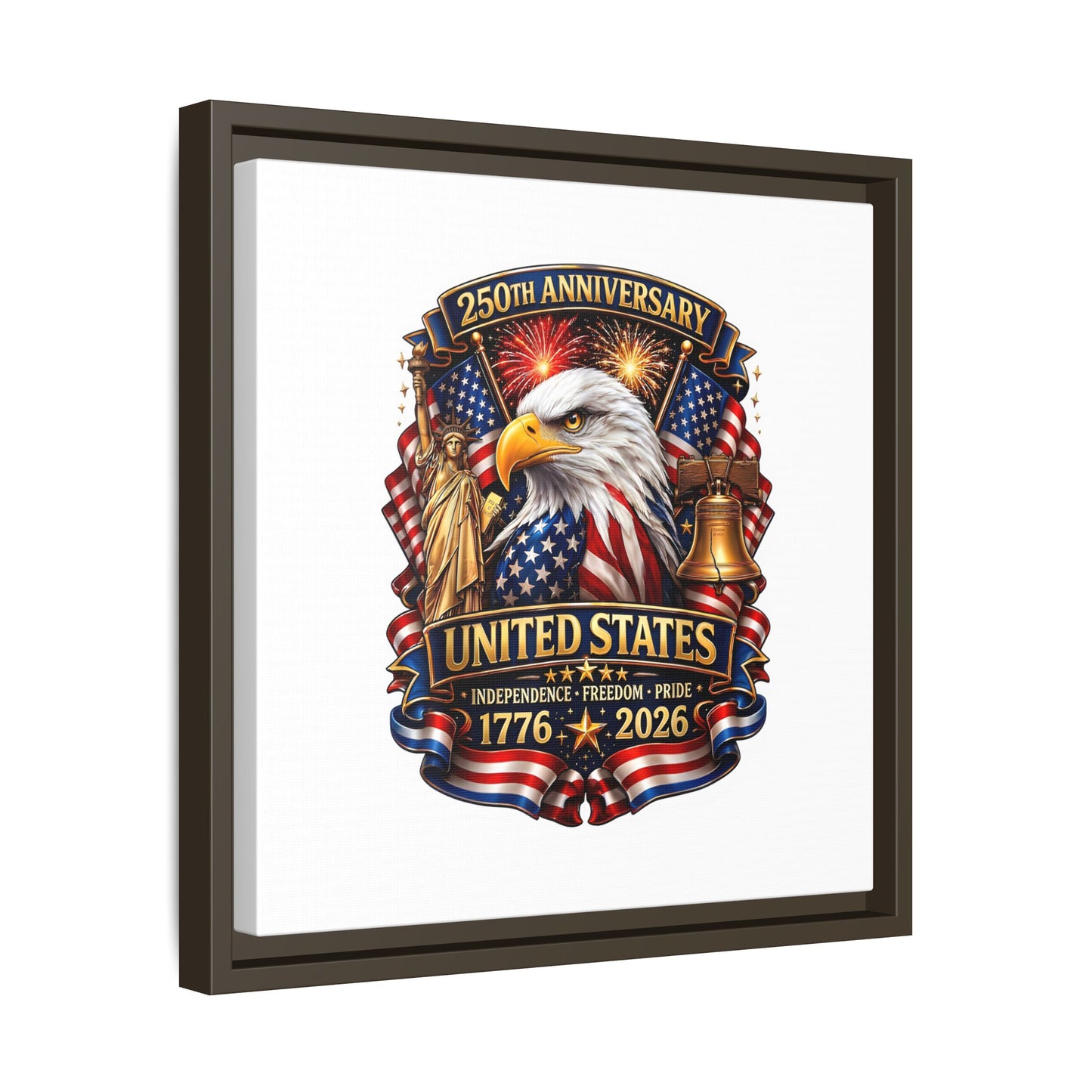 250th Anniversary United States Framed Canvas - Patriotic Eagle 1776–2026