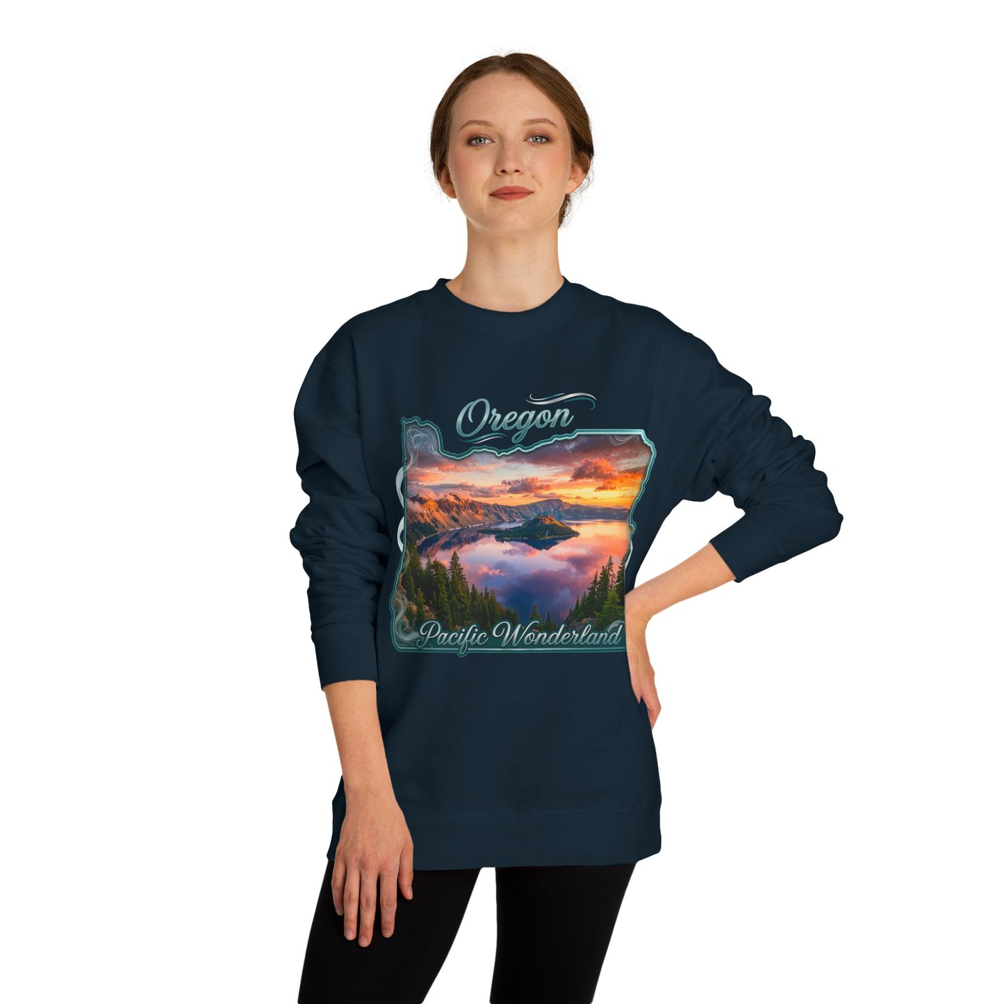 Oregon Scenic Sweatshirt — 'Pacific Wonderland' Sunset Landscape Crewneck