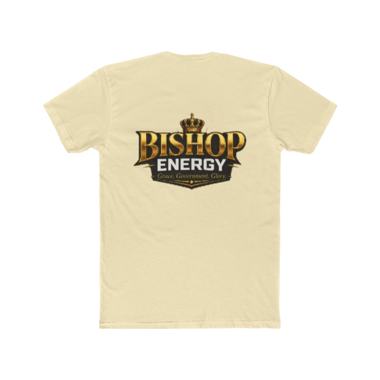 Bishop Energy Graphic Tee — Bold Gold Crown Logo T-Shirt