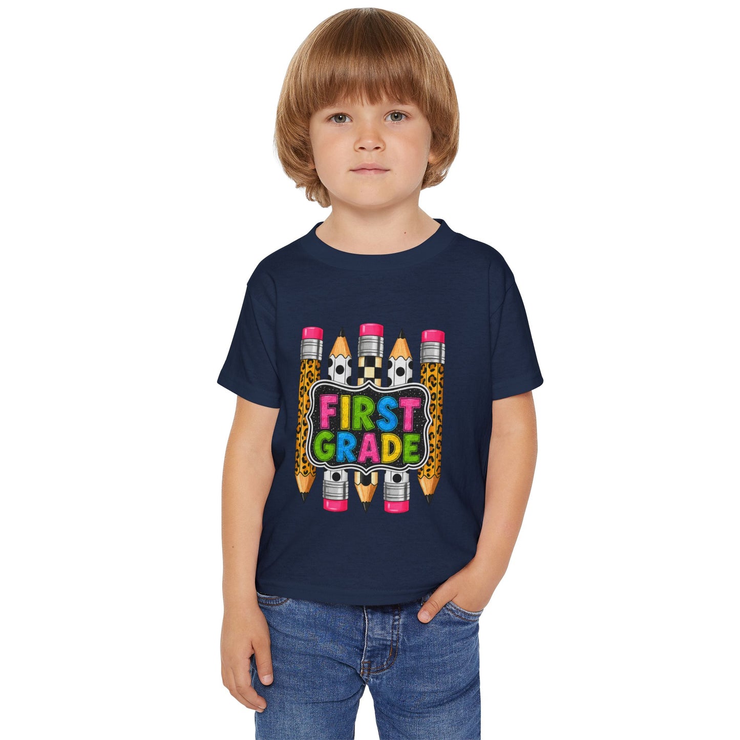 First Grade Toddler T-Shirt — Cute Back-to-School Pencil Design