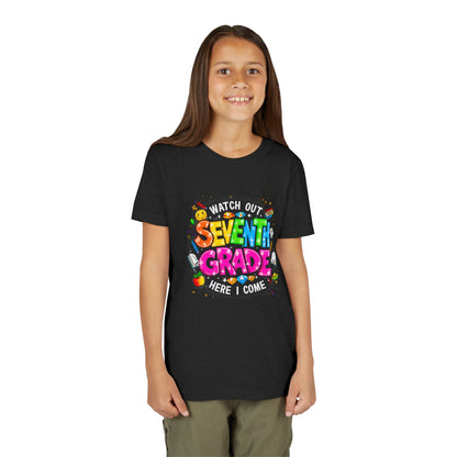 Seventh Grade Kids T‑Shirt — "Watch Out Seventh Grade Here I Come" Back‑to‑School Tee