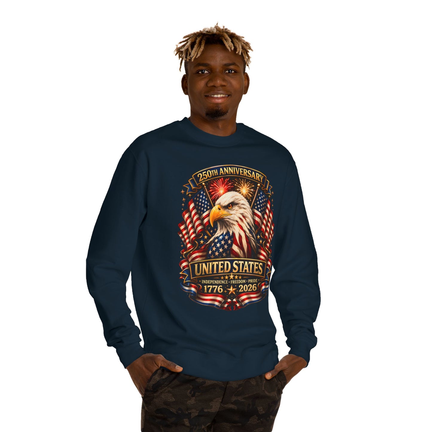 250th Anniversary United States Eagle Sweatshirt – 1776–2026 Patriotic Crewneck
