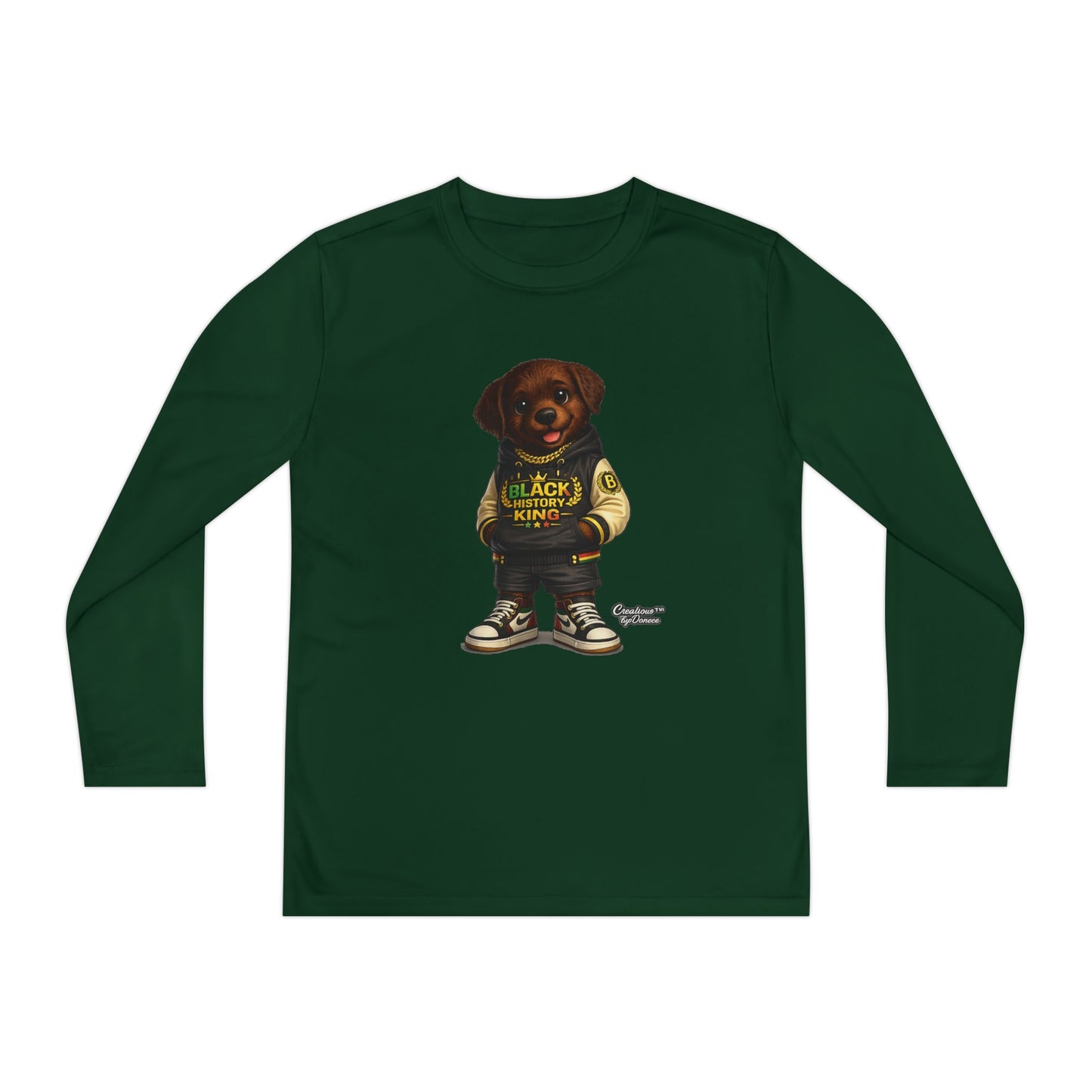 Youth Long Sleeve Tee — 'Lil Black Lab' Cute Puppy Graphic Shirt