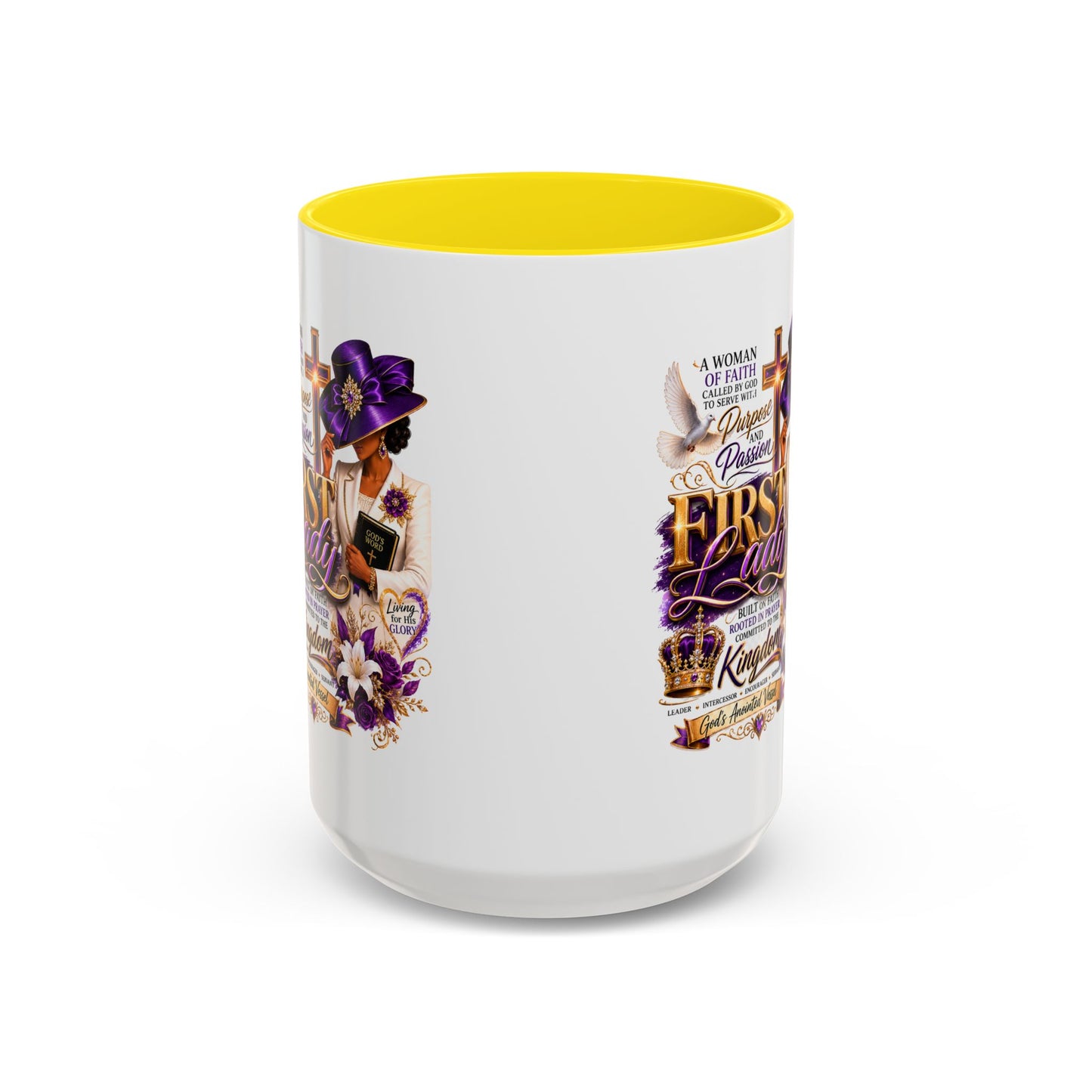 First Lady of Faith Accent Coffee Mug — Inspirational Christian Gift (11/15oz)