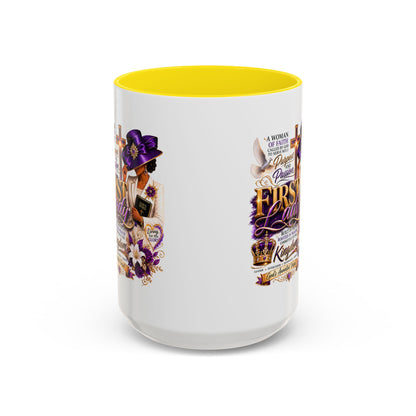 First Lady of Faith Accent Coffee Mug — Inspirational Christian Gift (11/15oz)