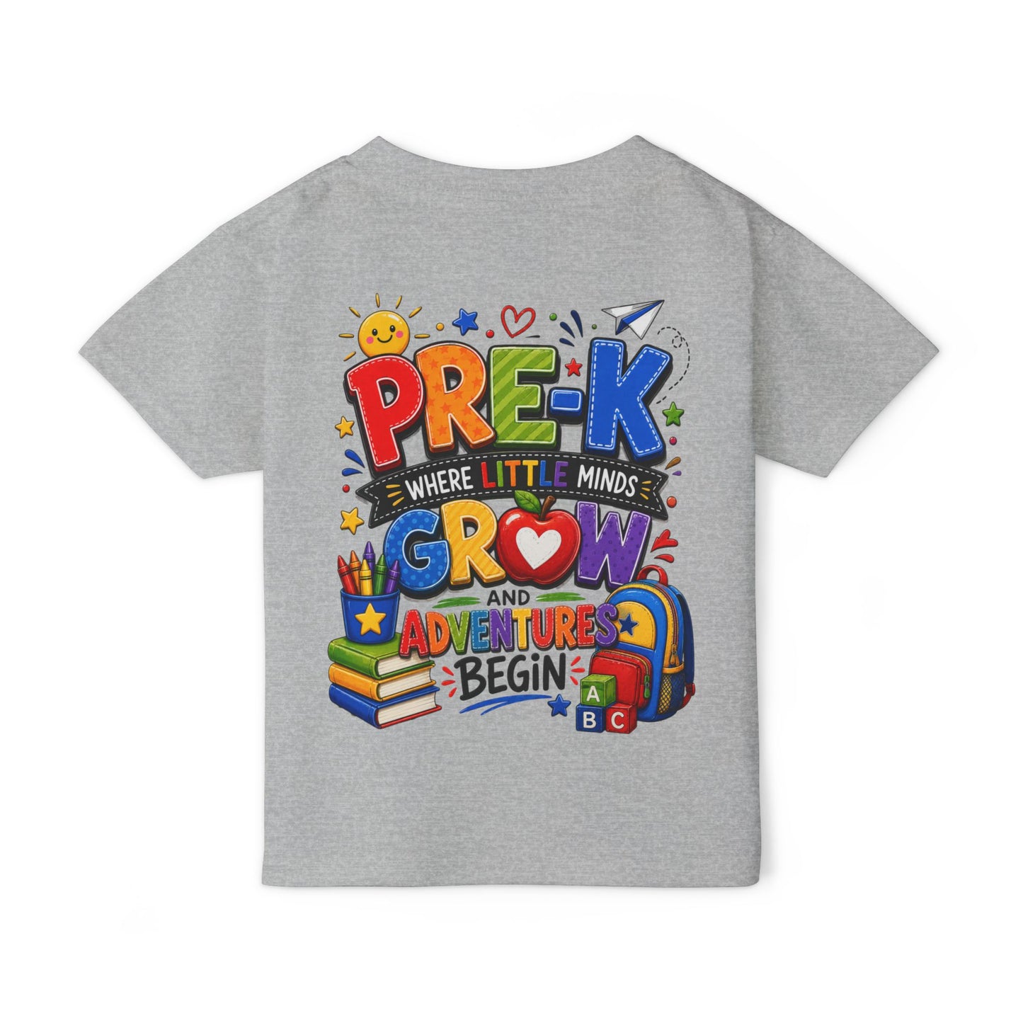 Pre-K Toddler T-Shirt – “Pre-K Where Little Minds Grow and Adventure Begin” Colorful Back-to-School Tee