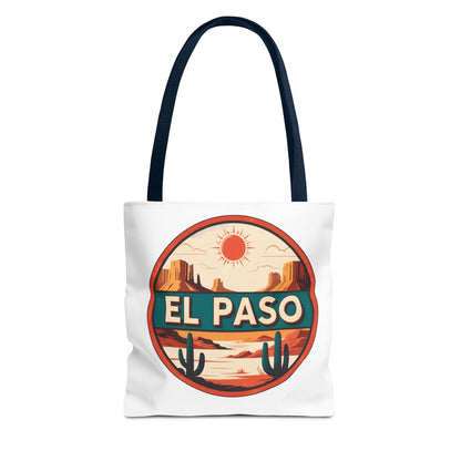 El Paso Desert Sunset Tote Bag — Vintage Southwestern Travel Canvas Tote