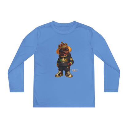 Youth Long Sleeve Tee — 'King' Bear Graphic
