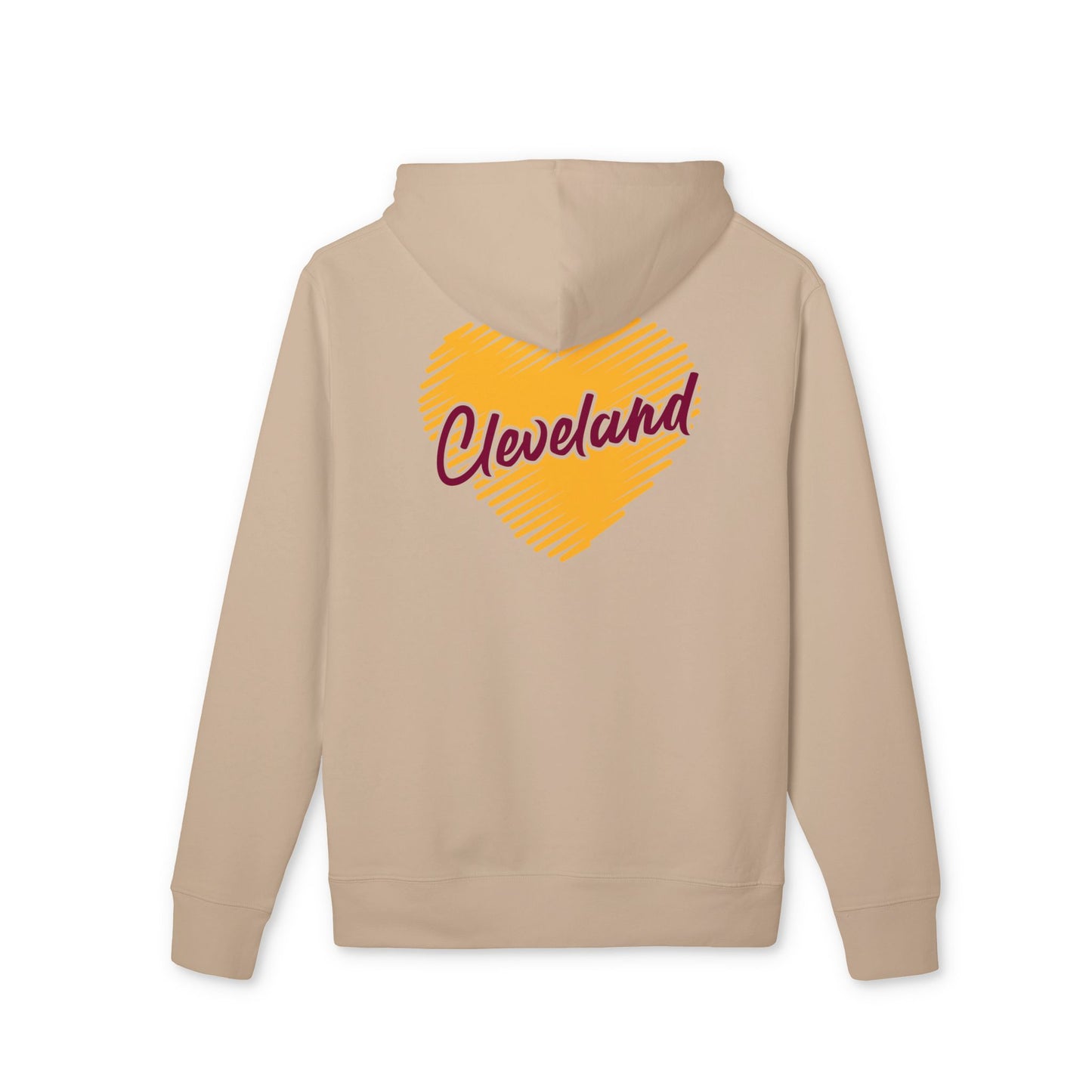 Cleveland Heart Hoodie — Yellow Script City Love Pullover